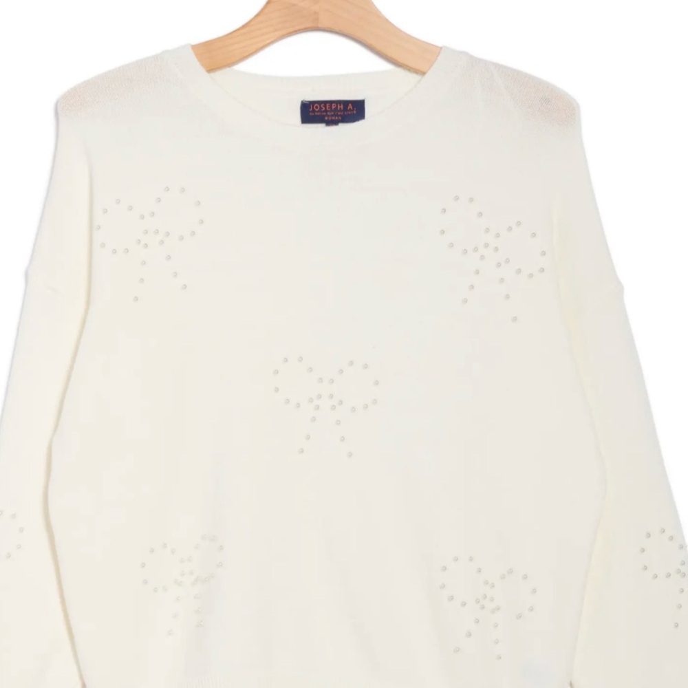 Ivory Rhinestone Heart Sweater - Picture 2 of 7
